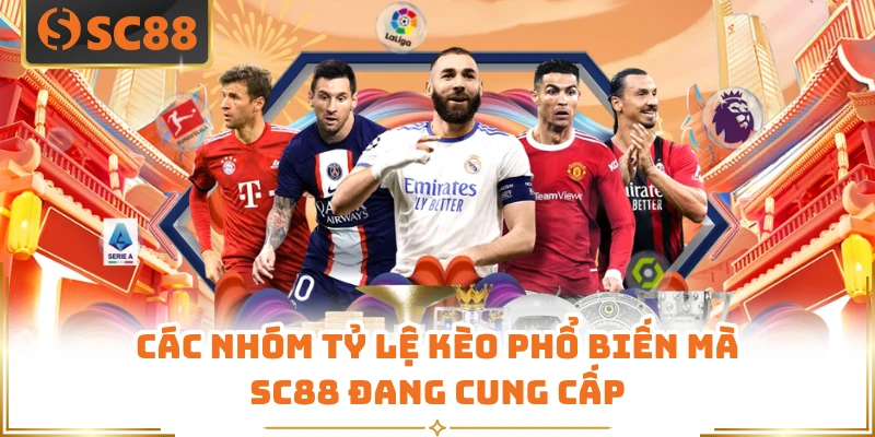 Các nhóm tỷ lệ kèo phổ biến mà SC88 đang cung cấp 